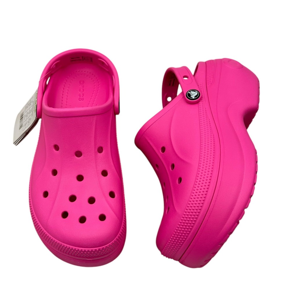Crocs Women's Mega Wedge Platform Clog Size 9 Electric Pink Slip-on Style - Picture 3 of 11